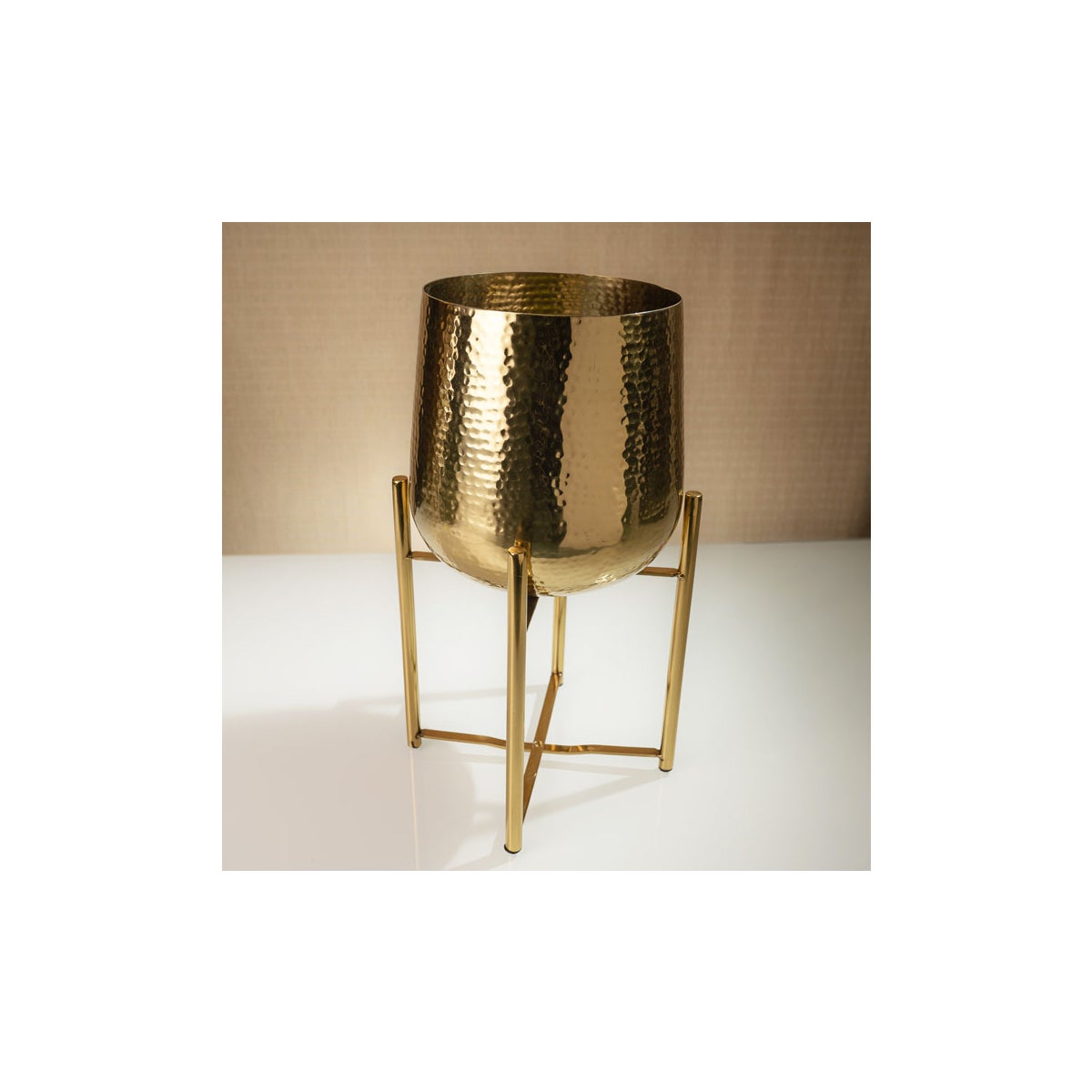 Gold Stainless Steel Planter With Stand