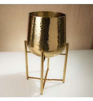 Gold Stainless Steel Planter With Stand