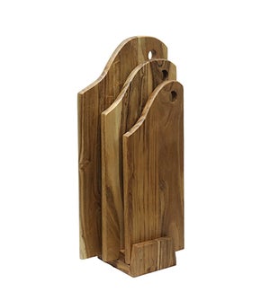 Wood Chopping Board With Stand, Set of 3, 22, 20, 18 in