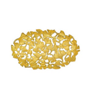 Aluminum Gold Leaf Shaped Fruit Bowl