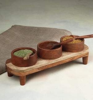 Server With Set of 3 Serving Bowls, 16x5x4.50 in