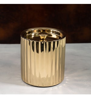 Gold SS Fluted Ice Bucket, 7x7x7 in