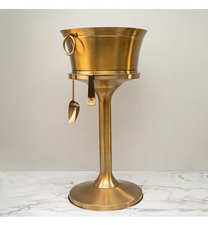 Gold SS Bev Tub - Stand and Tool, 22x40 in