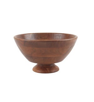 Acacia Accents Wooden Bowl On Pedestal