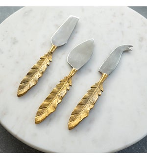 Brass Handle Cheese Set, Set of 3, 7 in