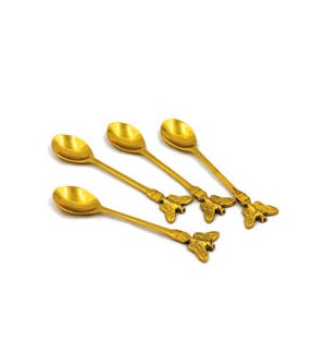 Gold Dessert Spoons With Butterfly Handle Set of 4