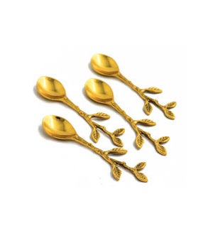 Brass Petal Spoons Set of 4