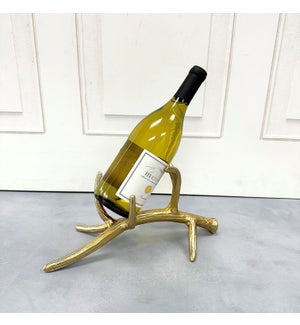 Gold Antler Wine Bottle Stand
