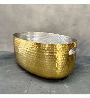 Gold Hand Hammered Tall Aluminum Ice Tub