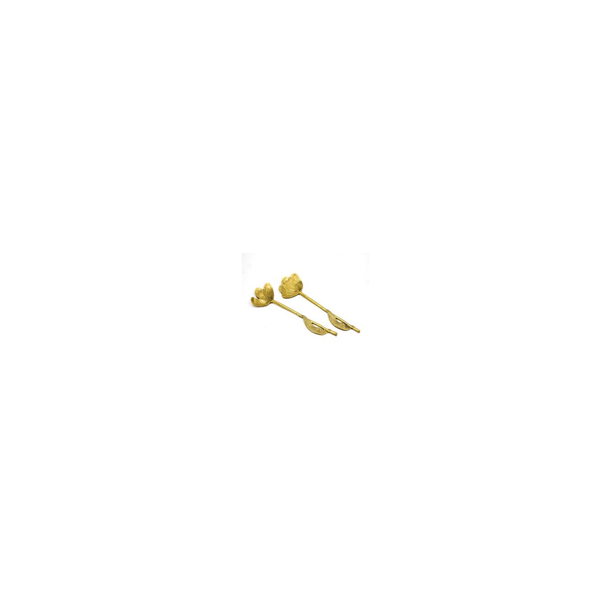 Flower Shaped Gold Server Set of 2