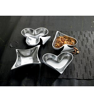 Aluminum Card Dishes, Asst 4, 6 in
