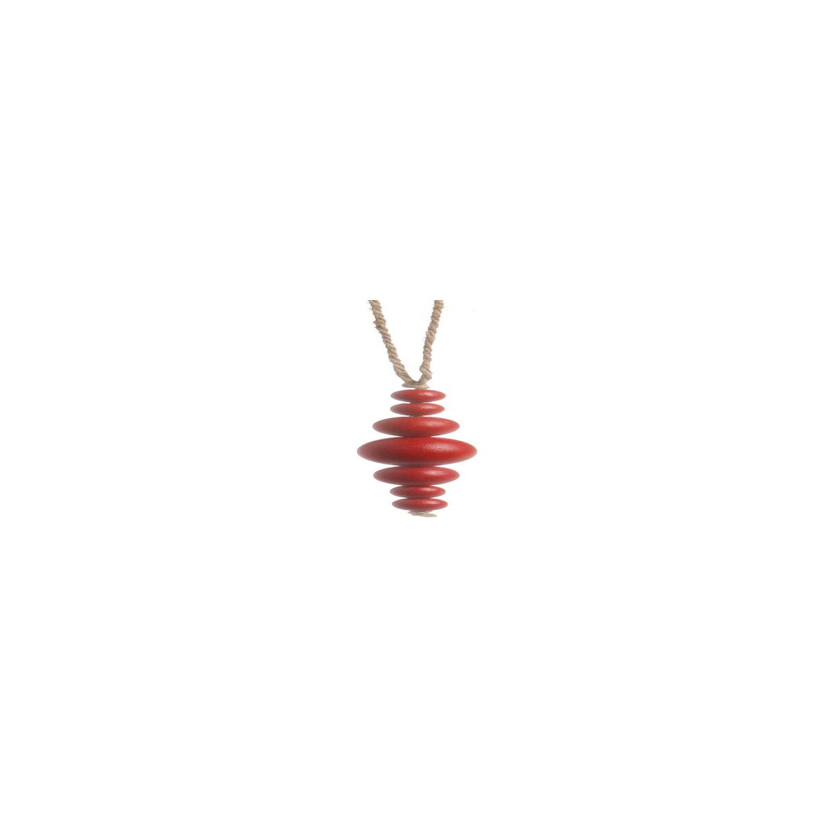 Red Wooden Bead Ornament 10in
