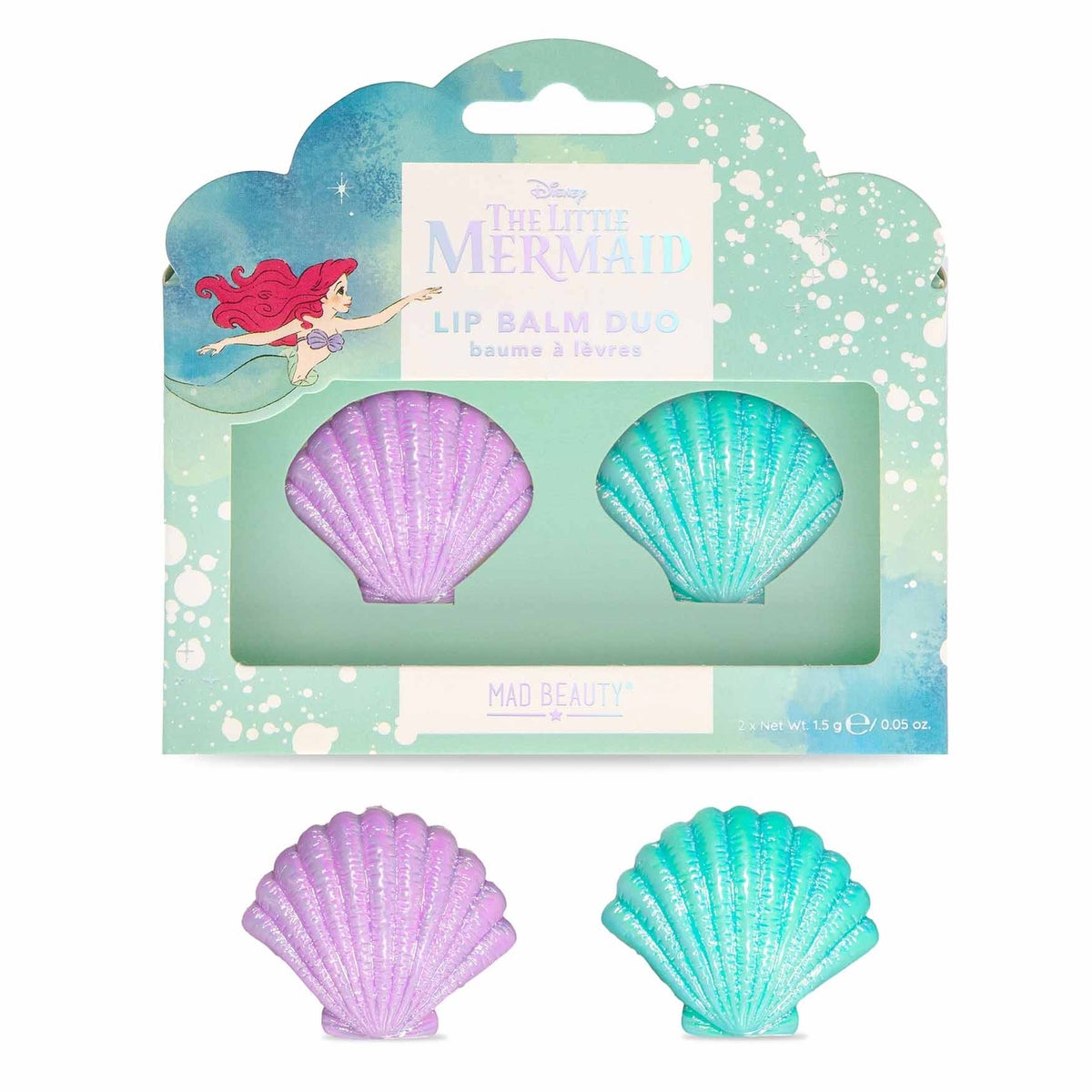 Disney Little Mermaid - Shell Lip Balm Duo - Strawberry and Blueberry
