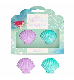 Disney Little Mermaid - Shell Lip Balm Duo - Strawberry and Blueberry