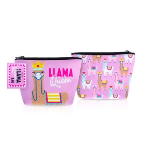 Llama Queen Cosmetic Bag 8pc