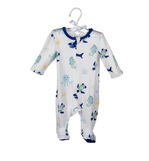 Sea Life Bamboo Footie, 6M