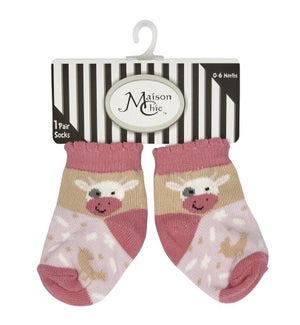 Cassie the Cow Socks - Size 0 - 6 months