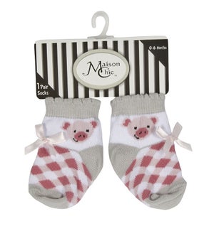 Prissy the Pig Socks - Size 0 - 6 months