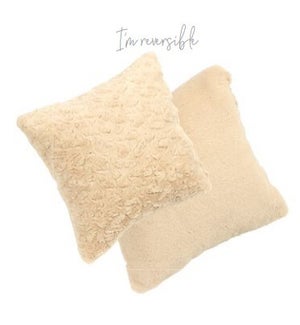 Sandstone Fur Throw Pillow 18" x 18"