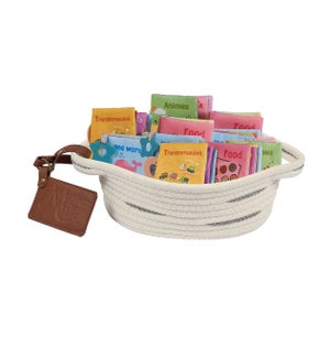 Cloth Book with Teethers Prepack -32 pcs, 8ea of 4 designs with Display Basket