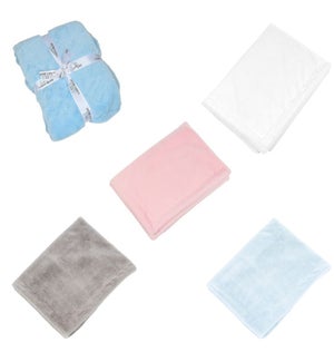 Soft Fur Blanket Assortment - 10pcs, 2ea of 5 colours