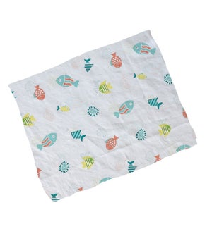 Bamboo Blend Swaddle Blanket - Tropical Fish, 48" square
