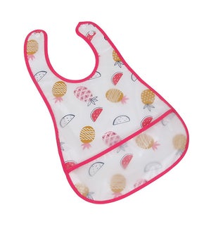 Wipeable Bib with Pocket - Watermelons and Pineapples