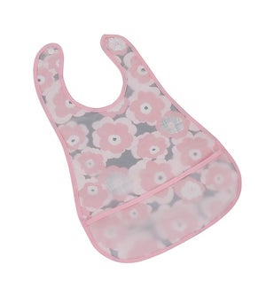 Wipeable Bib with Pocket - Pink Floral