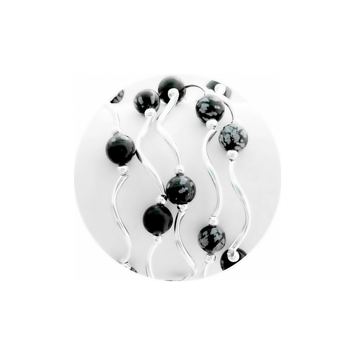 Snowflake Obsidian Bracelet