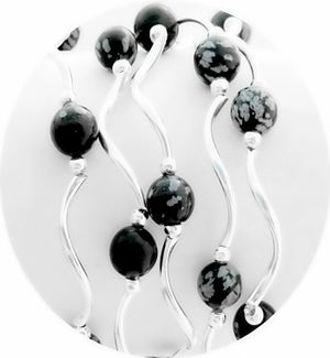 Snowflake Obsidian Bracelet