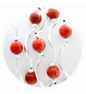 Red Bamboo Coral Bracelet