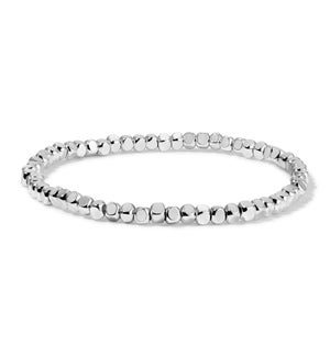 Silver Cube Bead Bracelet - Small