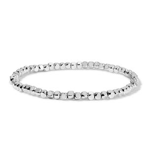 Silver Cube Bead Bracelet - Small