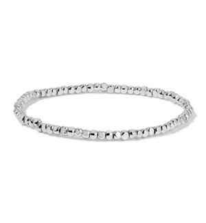 Silver Cube Bead Bracelet - Petite