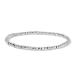 Silver Cube Bead Bracelet - Petite