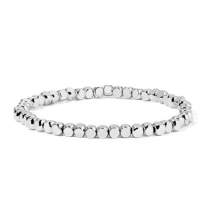 Silver Cube Bead Bracelet - Medium