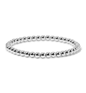 Silver Round Bead Bracelet - Medium