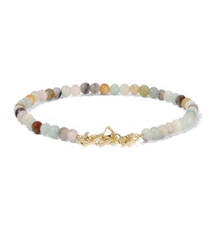 Ankle Bracelet - Amazonite mini gemstone / gold sq