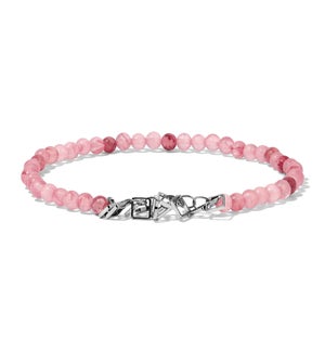 Ankle Bracelet - Pink Persian Jade gemstone / silv