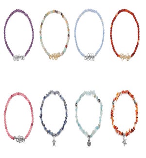Ankle Bracelet Gemstone Pre-Pack 24pcs