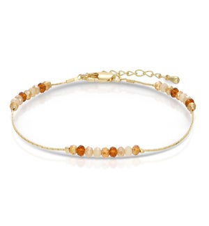 Ankle Bracelet - Carmel mini crystals / gold