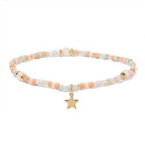 Ankle Bracelet - Sunrise-Pearl and Seed Bead
