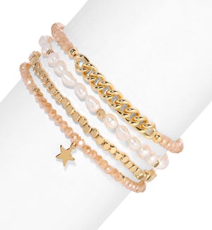 Baroque Pearls and Sahara Crystal Bracelet Set/4