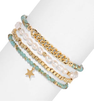 Baroque Pearls and Sand and Sea Bracelet Set/4