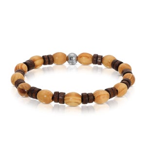 Bracelet - Oval Pine with Dark Maple