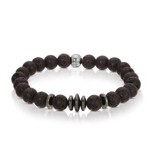 Bracelet - Lava Stone with Ironite Discs