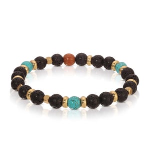Bracelet - Lava Stone and Turquoise Howlite