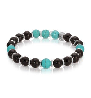 Bracelet - Black Onyx and Turquoise Howlite
