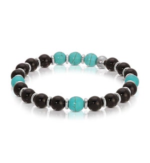 Bracelet - Black Onyx and Turquoise Howlite