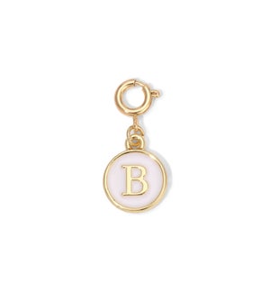 Charm - (B) White Enamel Initial (gold)